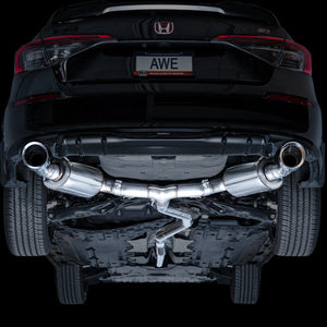 AWE Tuning Touring Edition Catback Exhaust - Dual Chrome Silver Tip 2022-2025 Honda Civic Si/Acura Integra 1.5L Turbo