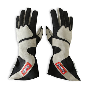 RaceQuip SFI-5 Gray/Black XL Outseam Angle Cut Glove