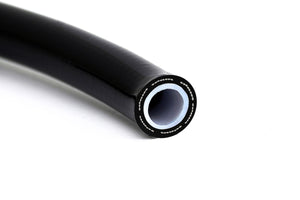 HPS Performance -4 PTFE Stainless Steel Reinforced Braided Hose with Black PVC Sleeve Black