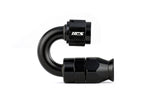 HPS Performance 180 Degree -8 Compression Teflon Hose End to AN Female for Stainless Steel Reinforced PTFE Hose Aluminum Black