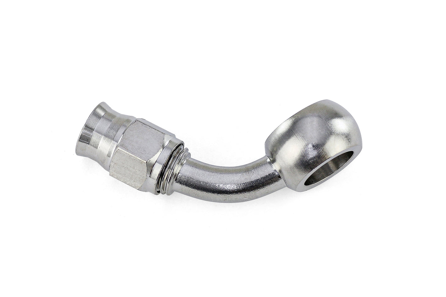 HPS Performance 60 Degree -3 Compression Teflon Hose End to AN Female with 10mm Banjo for PTFE Hose Stainless Steel