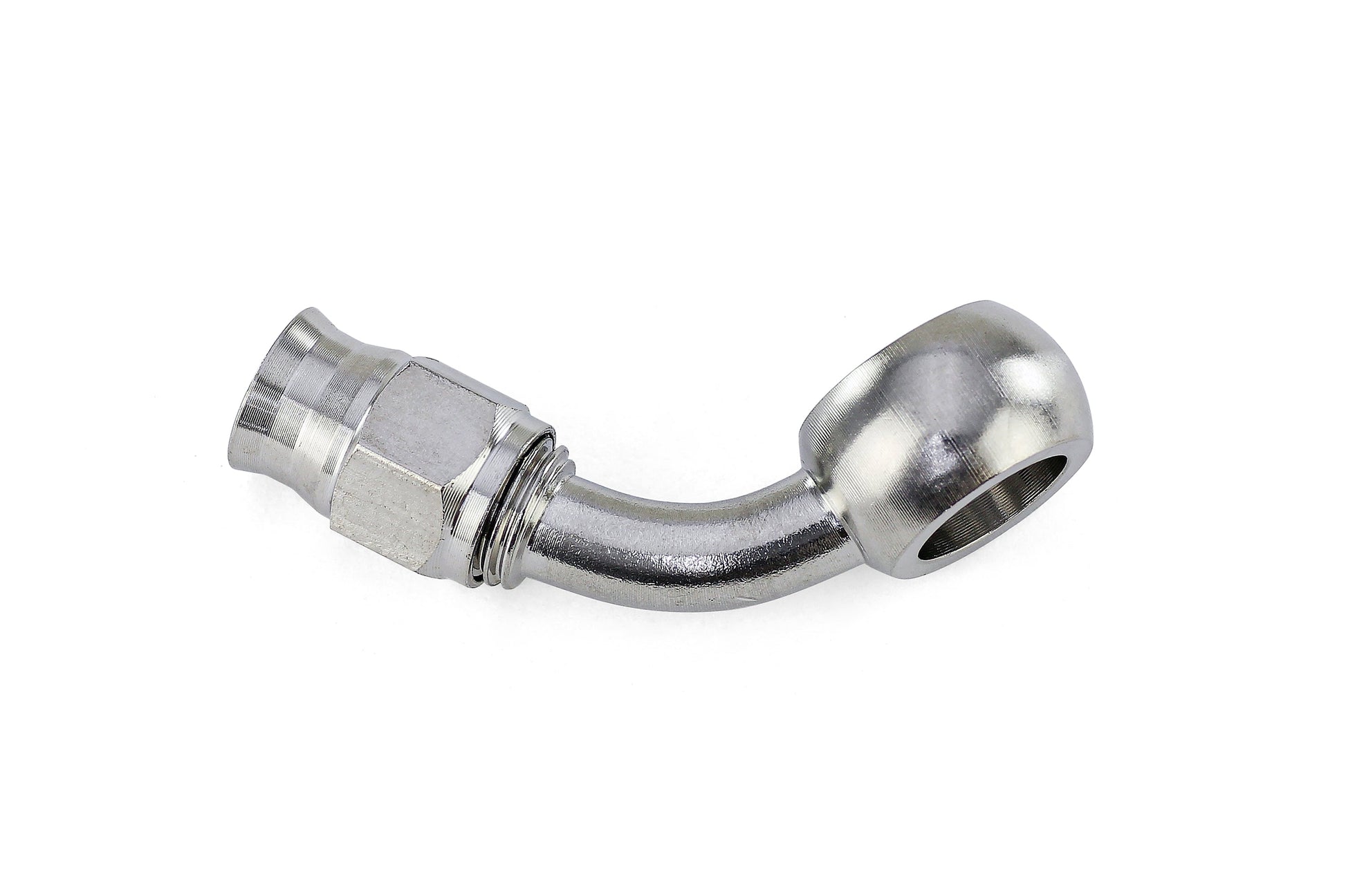 HPS Performance 60 Degree -3 Compression Teflon Hose End to AN Female with 10mm Banjo for PTFE Hose Stainless Steel
