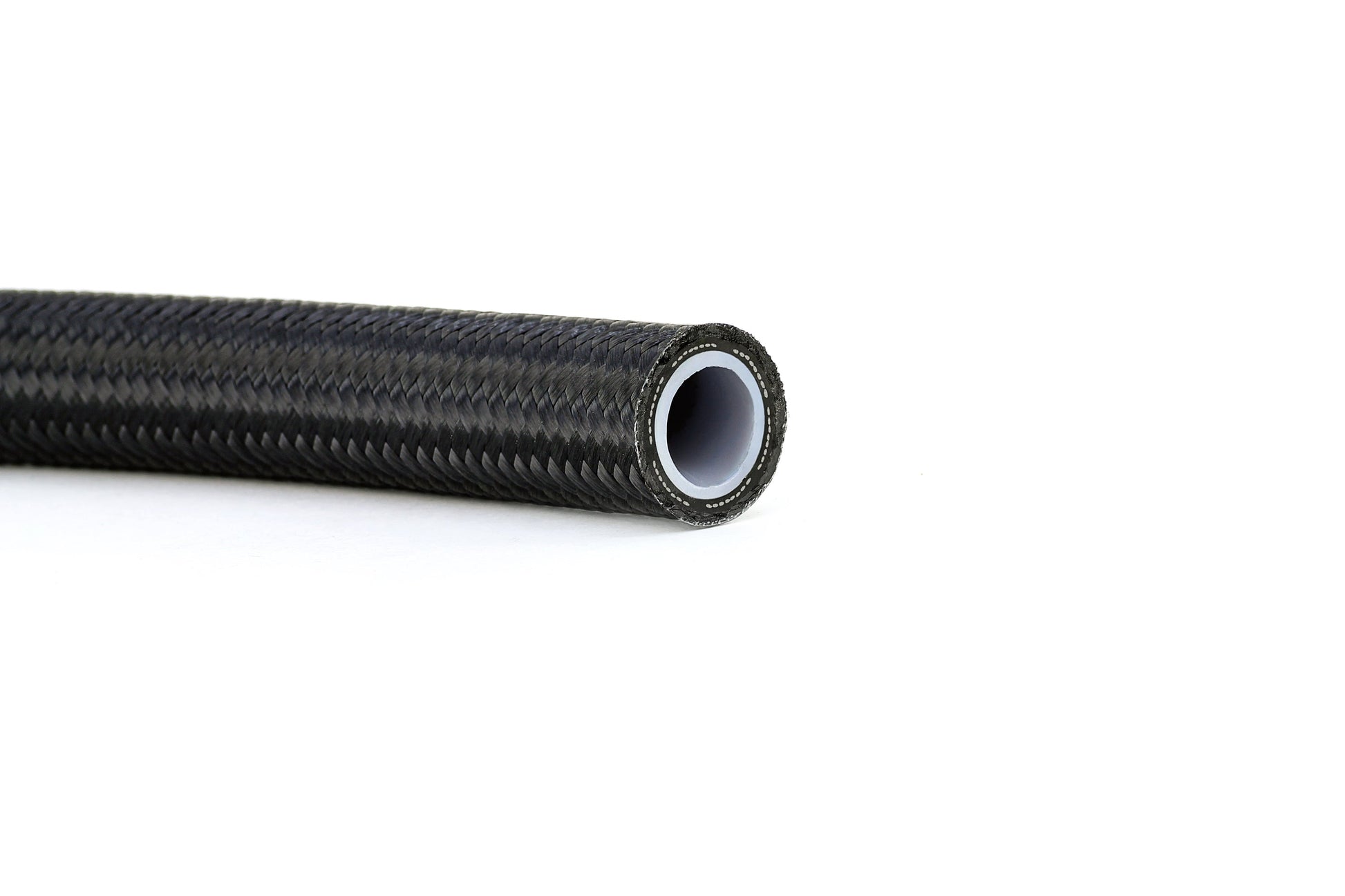 HPS Performance -4 PTFE Stainless Steel Reinforced Braided Hose with Nylon Braided Sleeve Black
