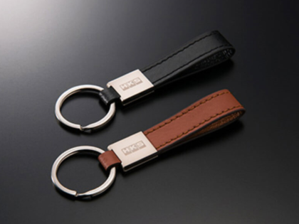 HKS Leather Key Ring - Camel Brown