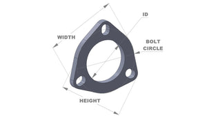 Vibrant 3-Bolt T304 SS Exhaust Flanges (3in I.D.) - 5 Flange Bulk Pack