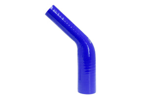 HPS 1.25" - 1.5" ID High Temp 4-ply Reinforced Silicone 45 Degree Elbow Reducer Hose Blue (32mm - 38mm ID)