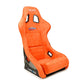 NRG FRP Bucket Seat ULTRA Edition W/ Grey Pearlized Back / Orange Microfiber Material - Large