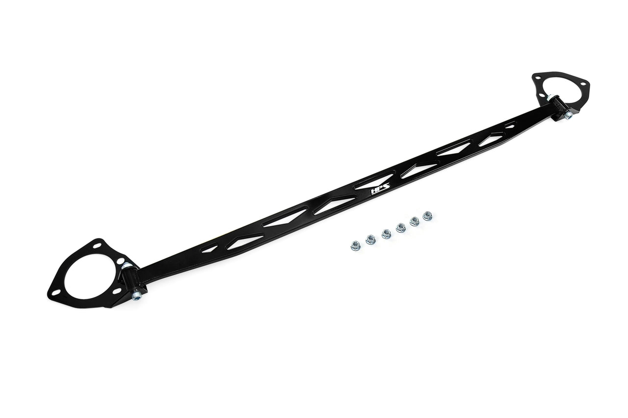 HPS Performance Aluminum Front Strut Tower Brace Bar Black 42-104GB