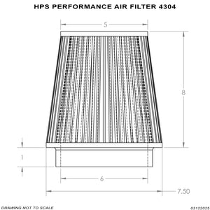 HPS Performance Air Filter 6" ID, 6" Element Length, 9" Overall Length