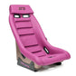 NRG GT Retro Bucket Seat - Wine PVC Leather Wine Stitching Rose Gold Fiberglass Back w/ Glitter