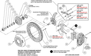 Wilwood kit front XRS6R wwe pro spindle 13.00 rotor GT red