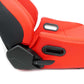 NRG Omega Reclinable Racing Seat (Pair) Red with Black Carbon Vinyl Back