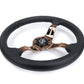 NRG Light Weight Gaming Steering Wheel - Spllitz 350mm 3 Rose Gold Spokes Slits - Leather
