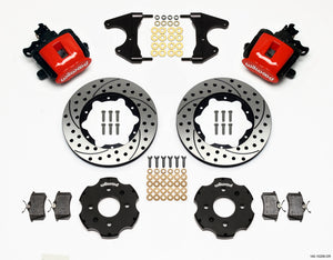 Wilwood Combination Parking Brake Rear Kit 11.00in Drilled Red Civic / Integra Drum 2.46 Hub Offset