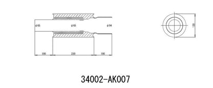 HKS UNIVERSAL EX H/M SUS 130-65 (MOQ: 8pcs)