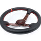 NRG Carbon Fiber Steering Wheel 350mm 3in Deep Red Carbon Fiber Red Stiching Red Center Mark Leather