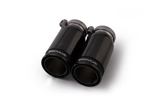 Remus Stainless Steel 84mm Black Chrome Straight w/Carbon Insert Tail Pipe Set (Pair)