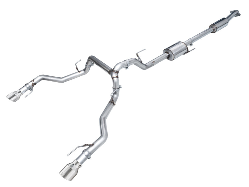 AWE Tuning 2021+ Ford F150 Tremor w/ Bumper Cutouts 0FG Resonated Catback w/ Chrome Silver Tips