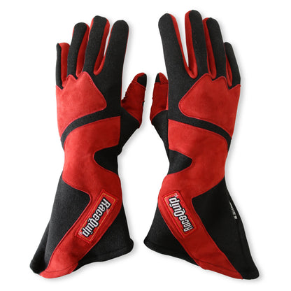 RaceQuip SFI-5 Red/Black Large Long Angle Cut Glove