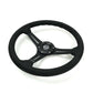NRG Reinforced Micro Suede Racing Steering Wheel 350mm / 2.5in Deep / 4mm Matte Black Spoke