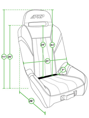 PRP Polaris RZR PRO XP GT/S.E. Suspension Seats Kit (Pair) - Black