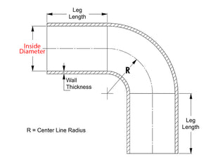 HPS 3.5" ID High Temp 4-ply Reinforced Silicone 90 Degree Elbow Coupler Hose Black (89mm ID)