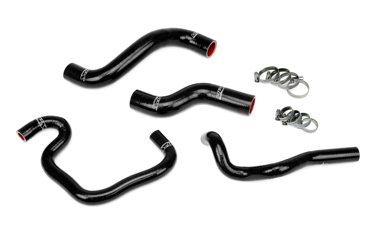 HPS Performance High Temp Reinforced Silicone Radiator and Heater Coolant Hose Kit Black 57-1080-BLK