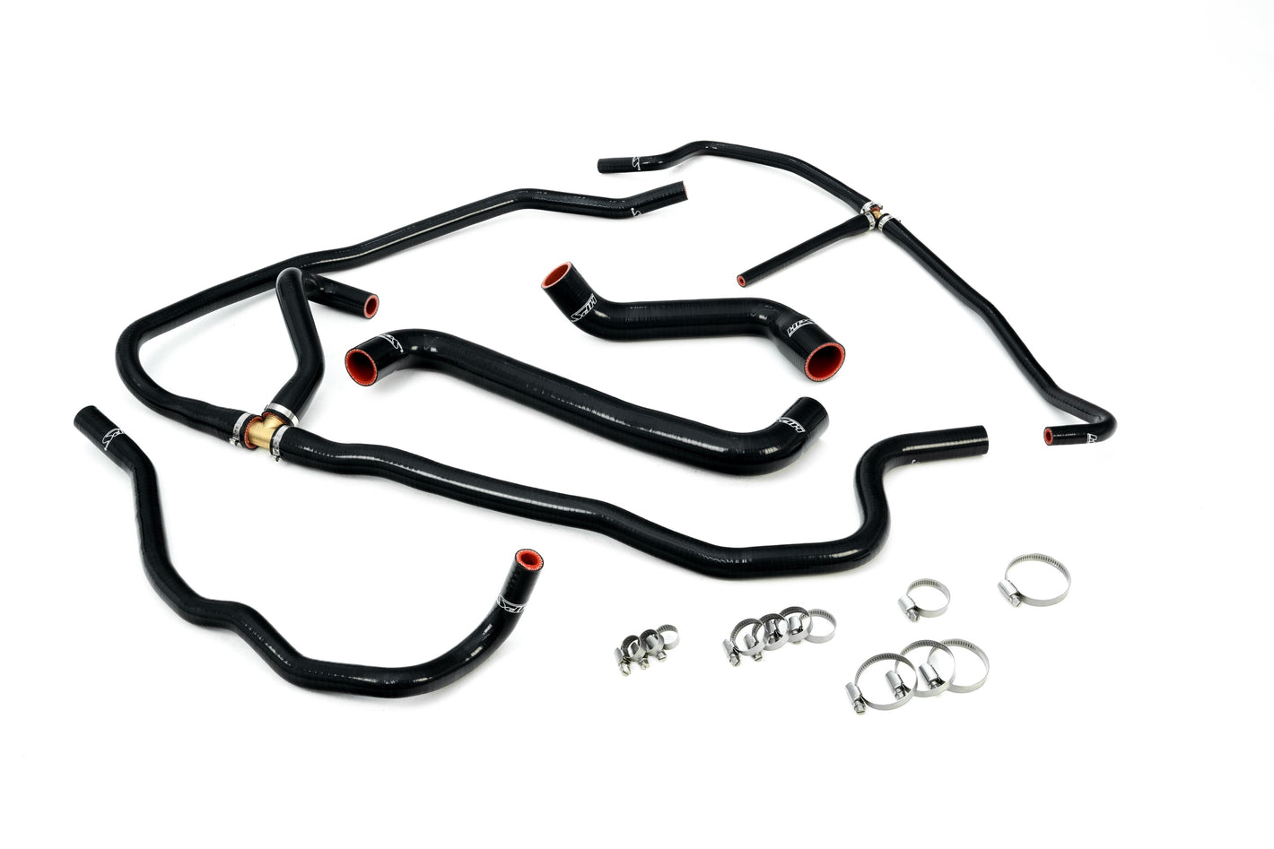 HPS Performance High Temp Reinforced Silicone Radiator and Heater Coolant Hose Kit Black 57-1277-BLK