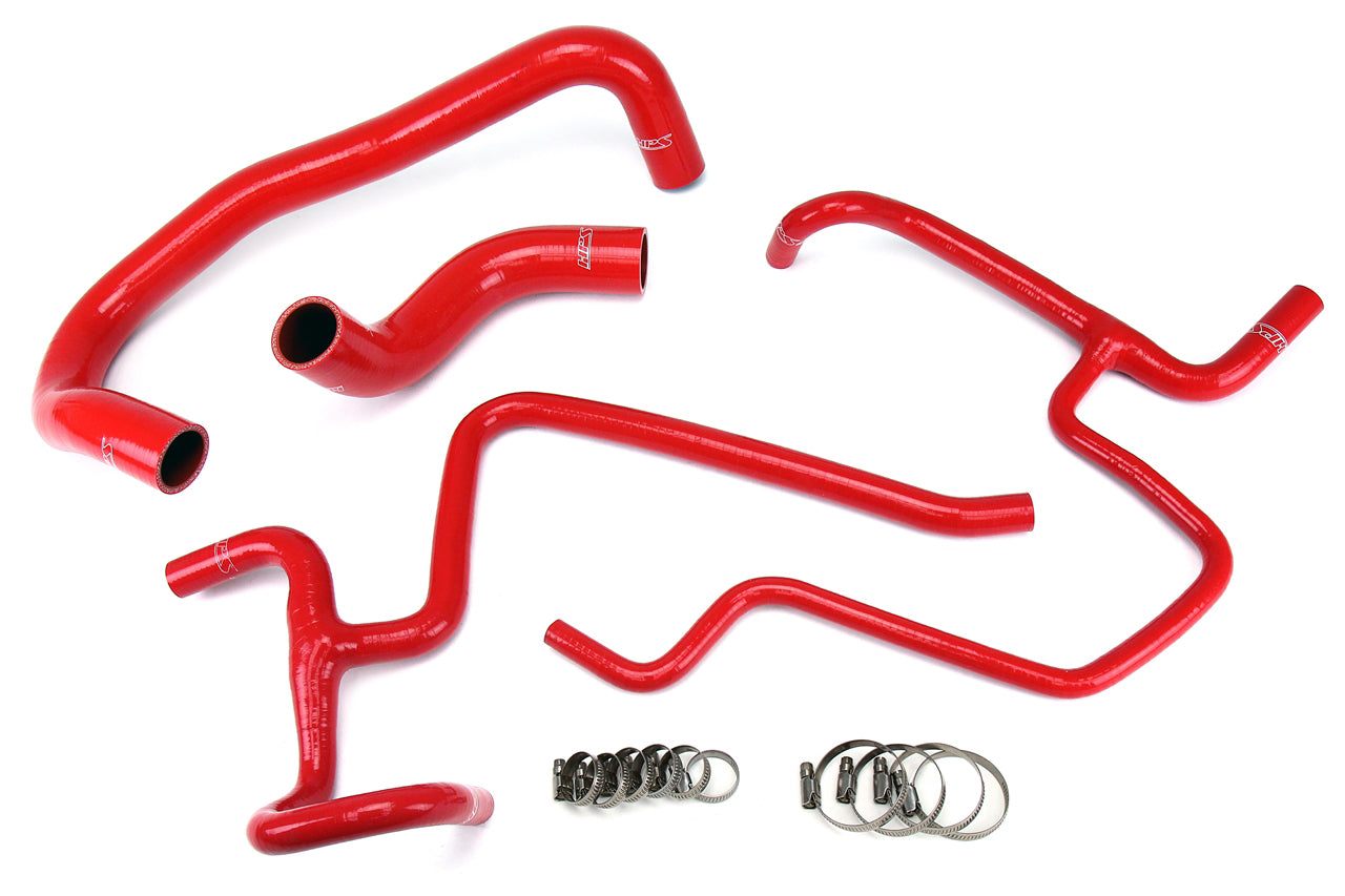 HPS Performance High Temp Reinforced Silicone Radiator and Heater Coolant Hose Kit Red 57-1327-RED