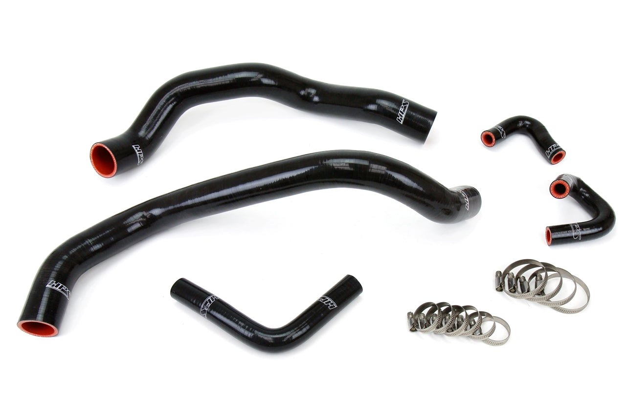 HPS Performance High Temp Reinforced Silicone Radiator and Heater Coolant Hose Kit Black 57-1401-BLK