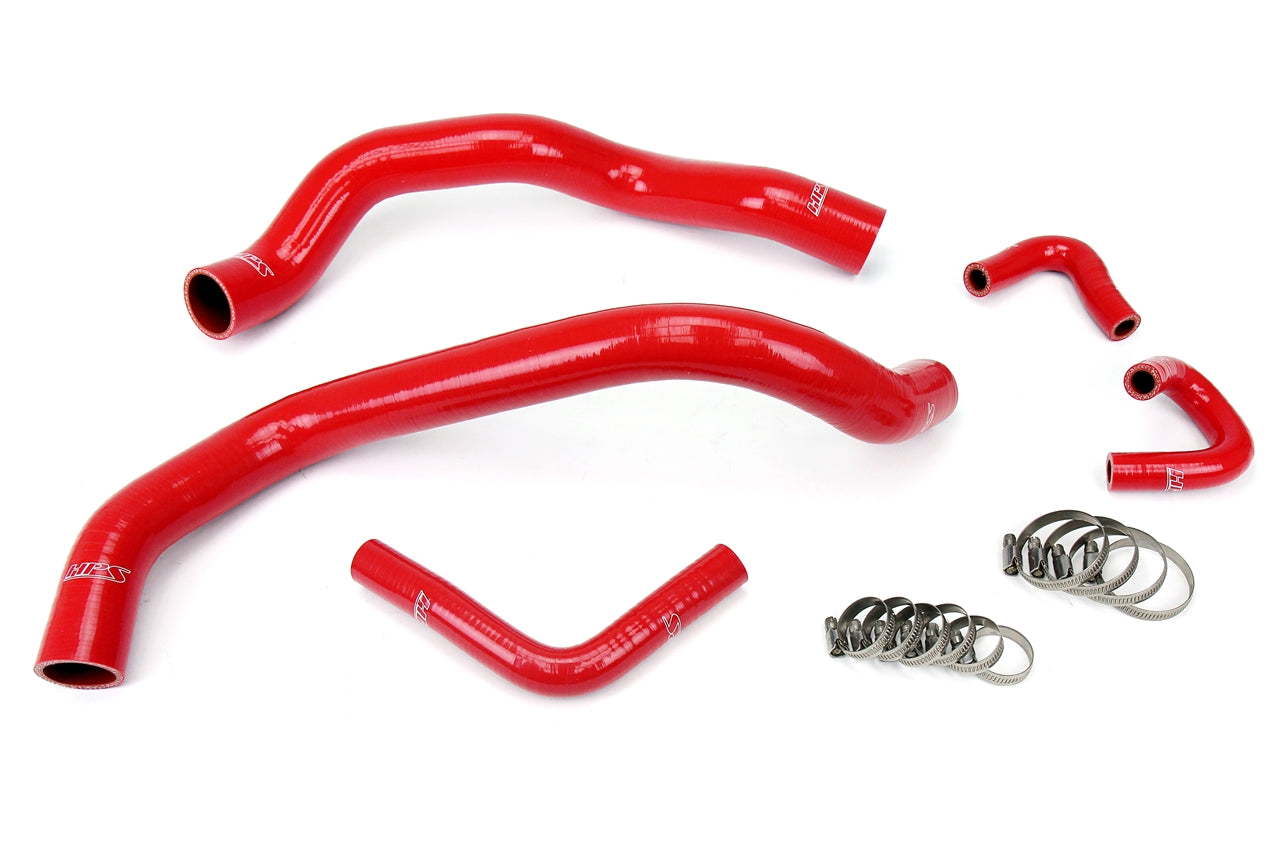 HPS Performance High Temp Reinforced Silicone Radiator and Heater Coolant Hose Kit Red 57-1401-RED