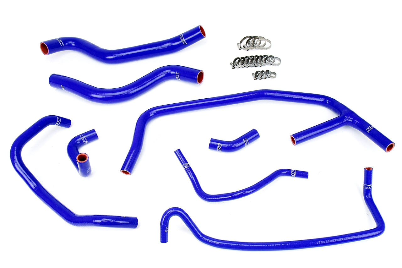 HPS Performance High Temp Reinforced Silicone Radiator and Heater Coolant Hose Kit Blue 57-1452-BLUE