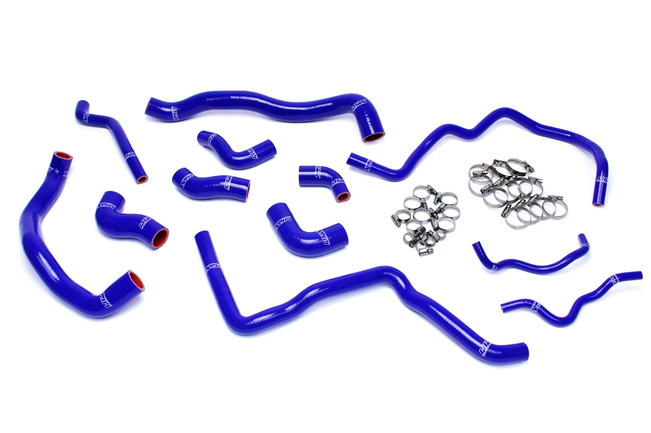 HPS Performance High Temp Reinforced Silicone Radiator and Ancillary Coolant Hose Kit Blue 57-1476-BLUE