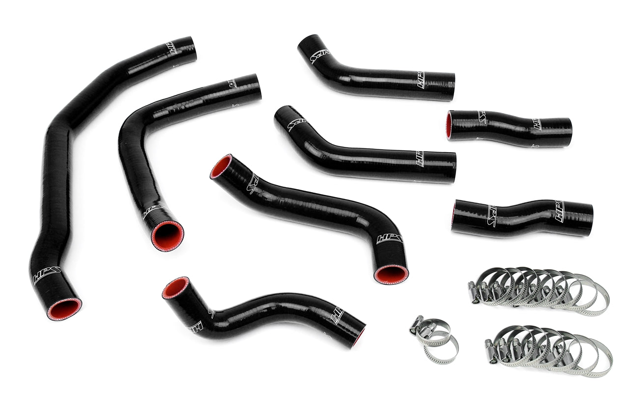 HPS Performance High Temp Reinforced Silicone Radiator Coolant Hose Kit Black 57-1501-BLK