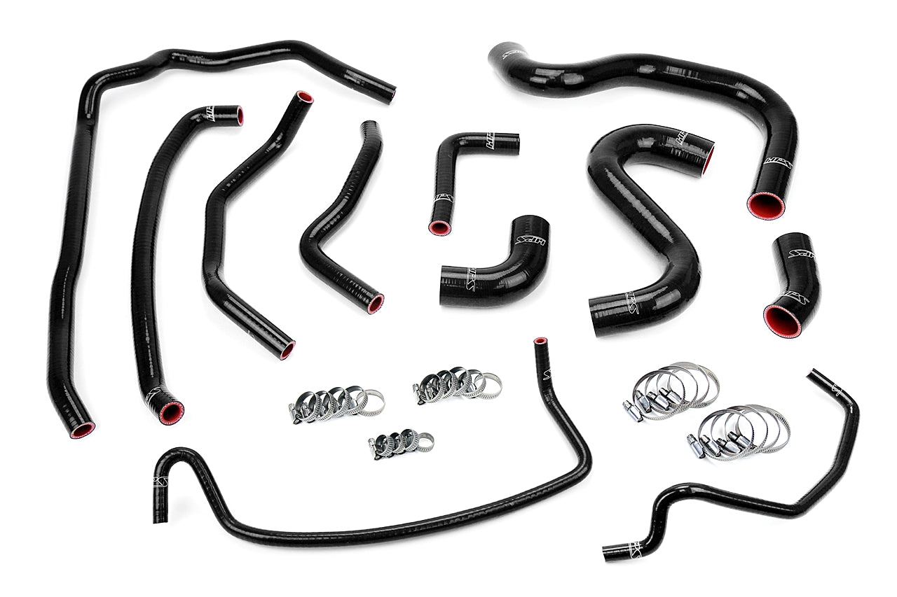 HPS Performance High Temp Reinforced Silicone Radiator and Heater Coolant Hose Kit Black 57-1502-BLK