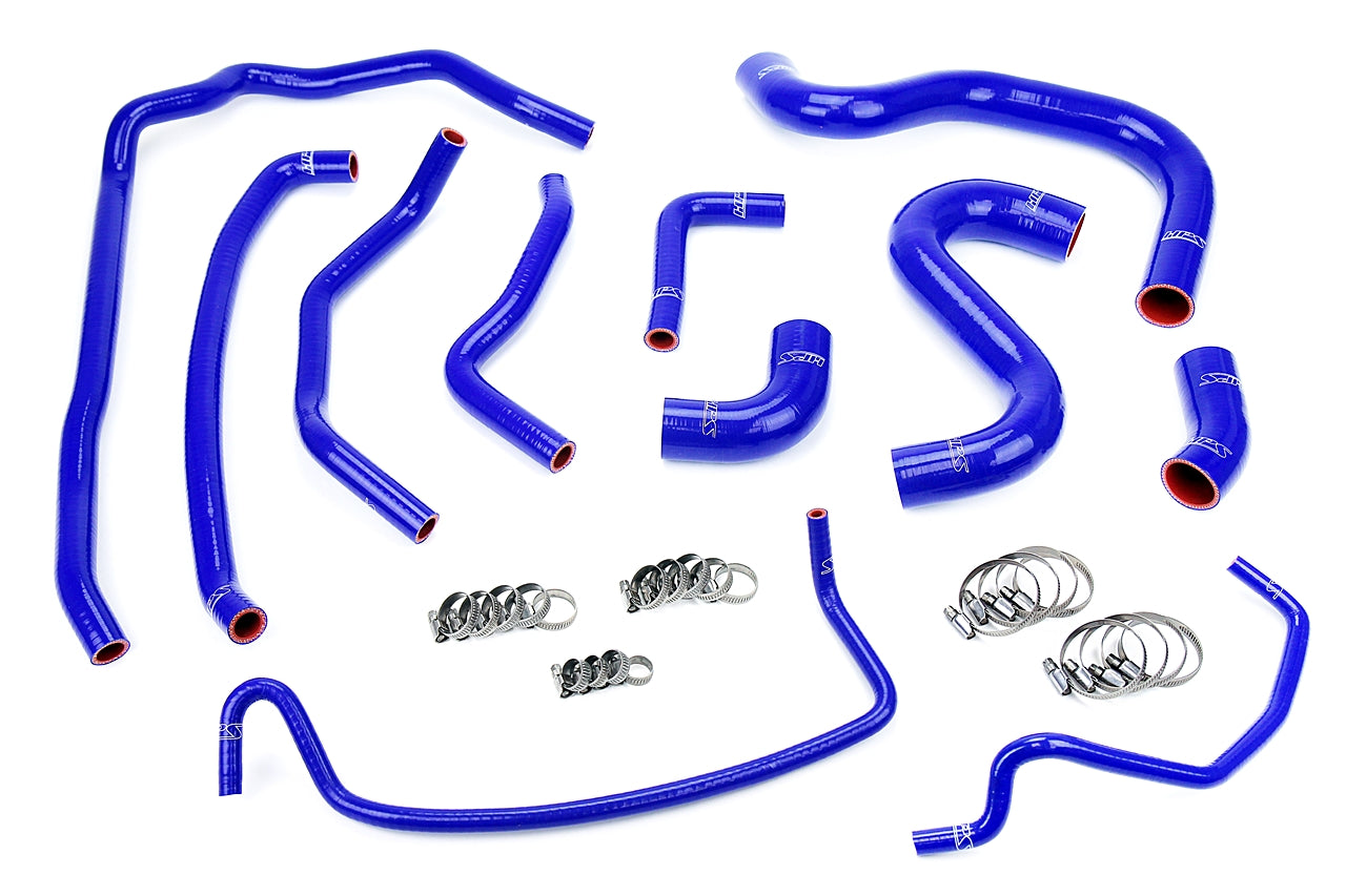 HPS Performance High Temp Reinforced Silicone Radiator and Heater Coolant Hose Kit Blue 57-1502-BLUE