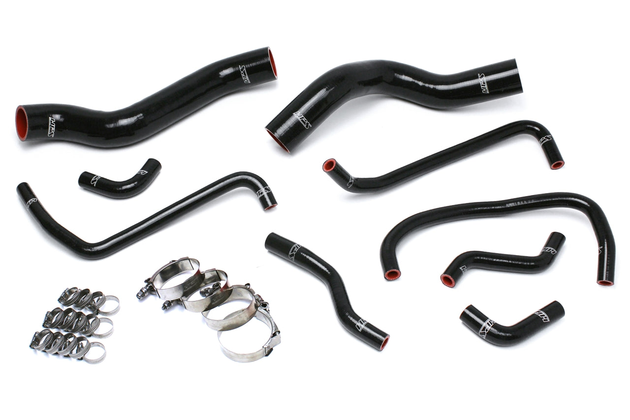 HPS Performance High Temp Reinforced Silicone Radiator and Heater Coolant Hose Kit Black 57-1503-BLK
