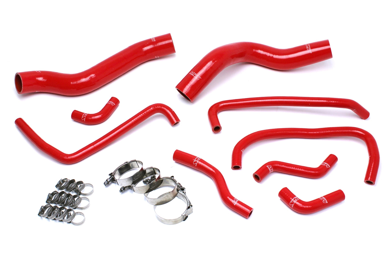 HPS Performance High Temp Reinforced Silicone Radiator and Heater Coolant Hose Kit Red 57-1503-RED