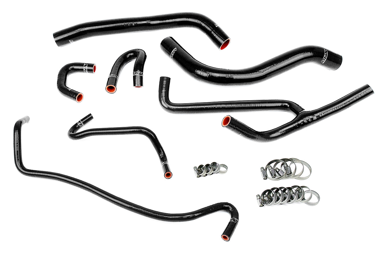 HPS Performance High Temp Reinforced Silicone Radiator and Heater Coolant Hose Kit Black 57-1506-BLK