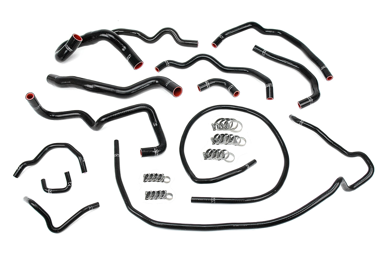 HPS Performance High Temp Reinforced Silicone Radiator and Heater Coolant Hose Kit Black 57-1512-BLK