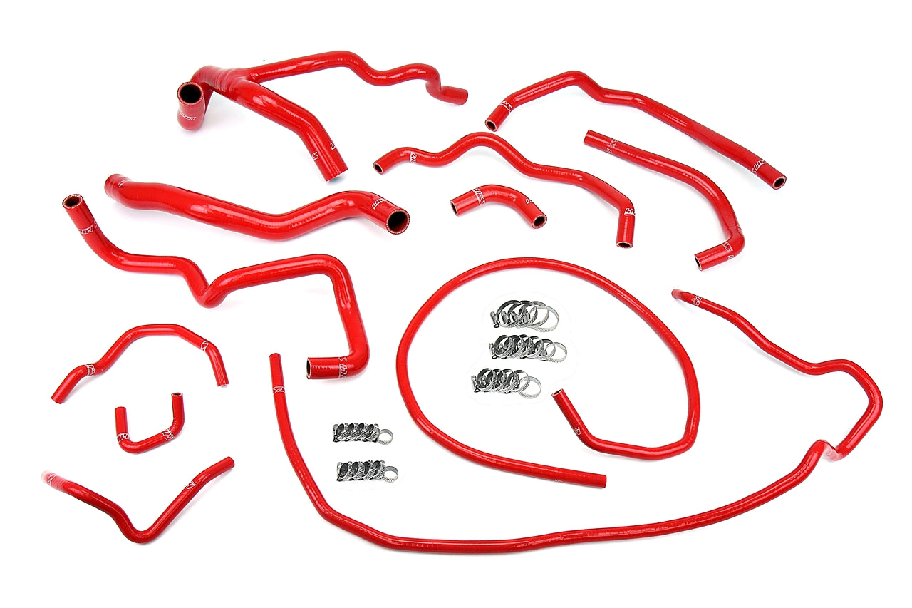 HPS Performance High Temp Reinforced Silicone Radiator and Heater Coolant Hose Kit Red 57-1512-RED