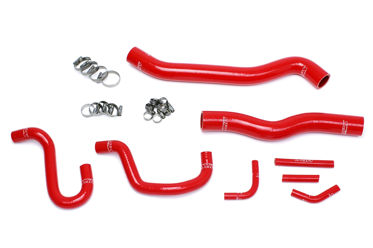 HPS Performance High Temp Reinforced Silicone Radiator and Heater Coolant Hose Kit Red 57-1518-RED