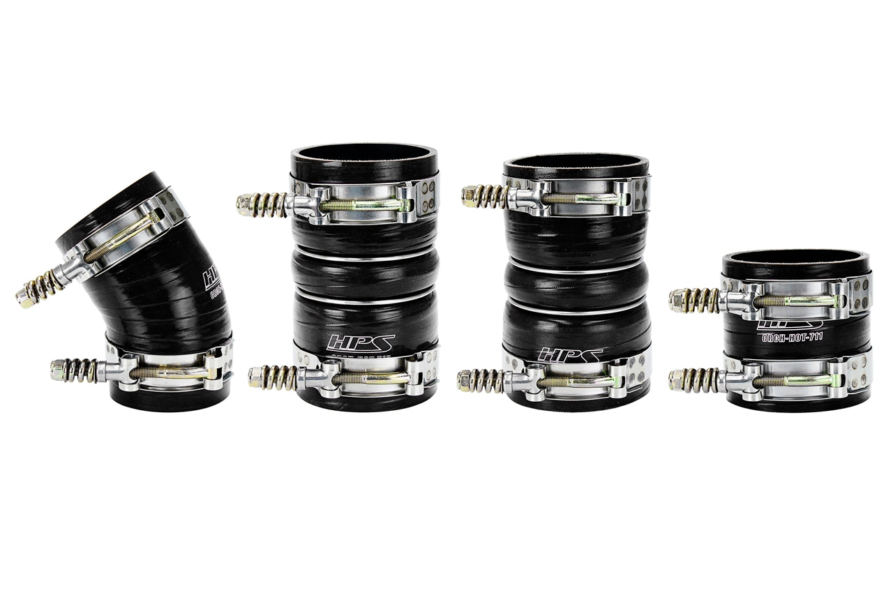 HPS Performance Ultra High Temp Aramid Reinforced Silicone Intercooler Hose Boots Kit Black 57-1537-BLK