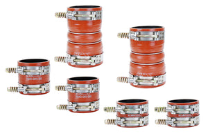 HPS Performance Ultra High Temp Aramid Reinforced Silicone Intercooler Hose Boots Kit Orange 57-1539