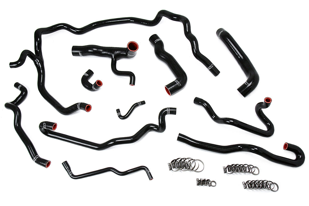 HPS Performance High Temp Reinforced Silicone Radiator and Heater Coolant Hose Kit Black 57-1552-BLK