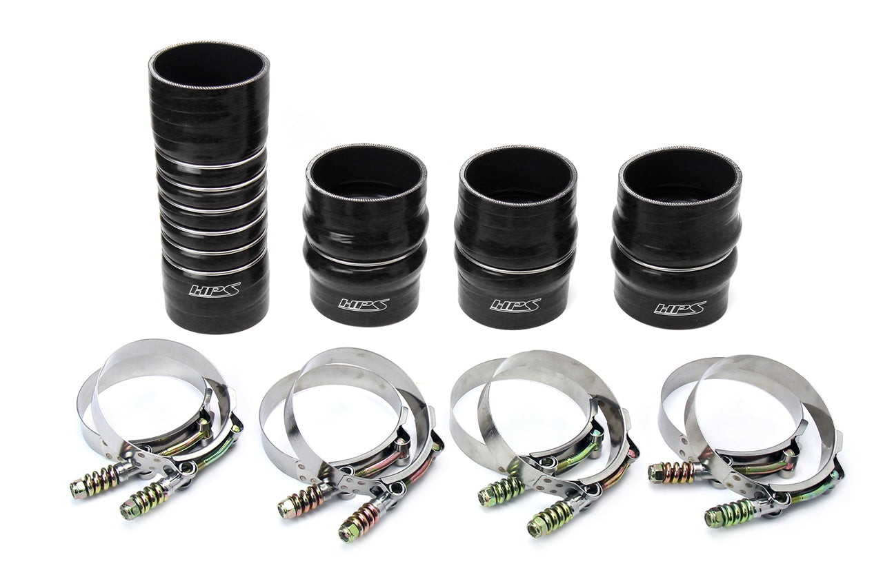HPS Performance Ultra High Temp Aramid Reinforced Silicone Intercooler Hose Boots Kit Black 57-1568-BLK