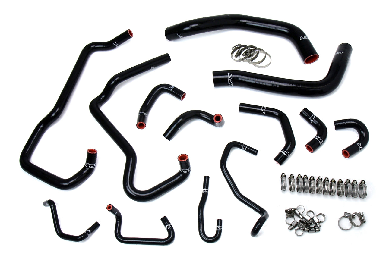 HPS Performance High Temp Reinforced Silicone Radiator and Heater Coolant Hose Kit Black 57-1581-BLK
