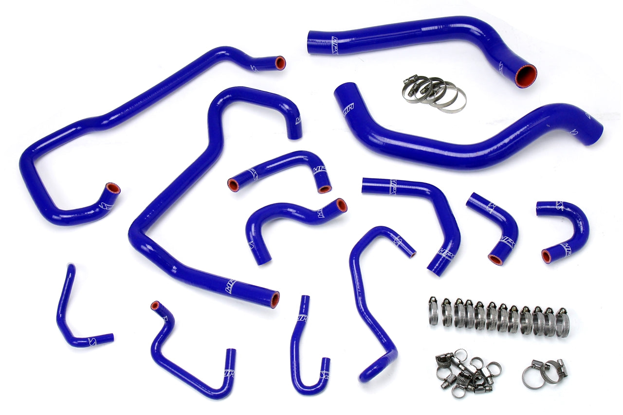 HPS Performance High Temp Reinforced Silicone Radiator and Heater Coolant Hose Kit Blue 57-1581-BLUE
