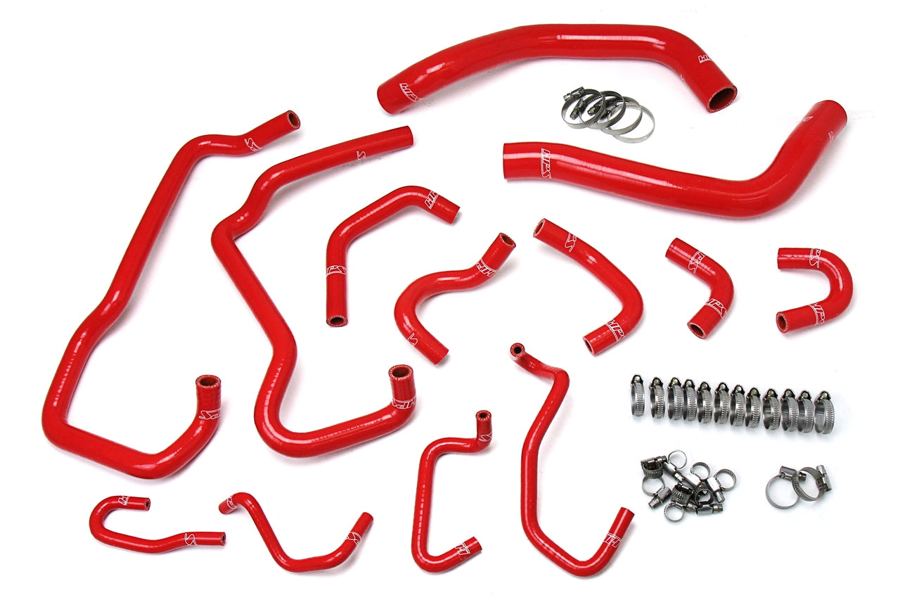 HPS Performance High Temp Reinforced Silicone Radiator and Heater Coolant Hose Kit Red 57-1581-RED
