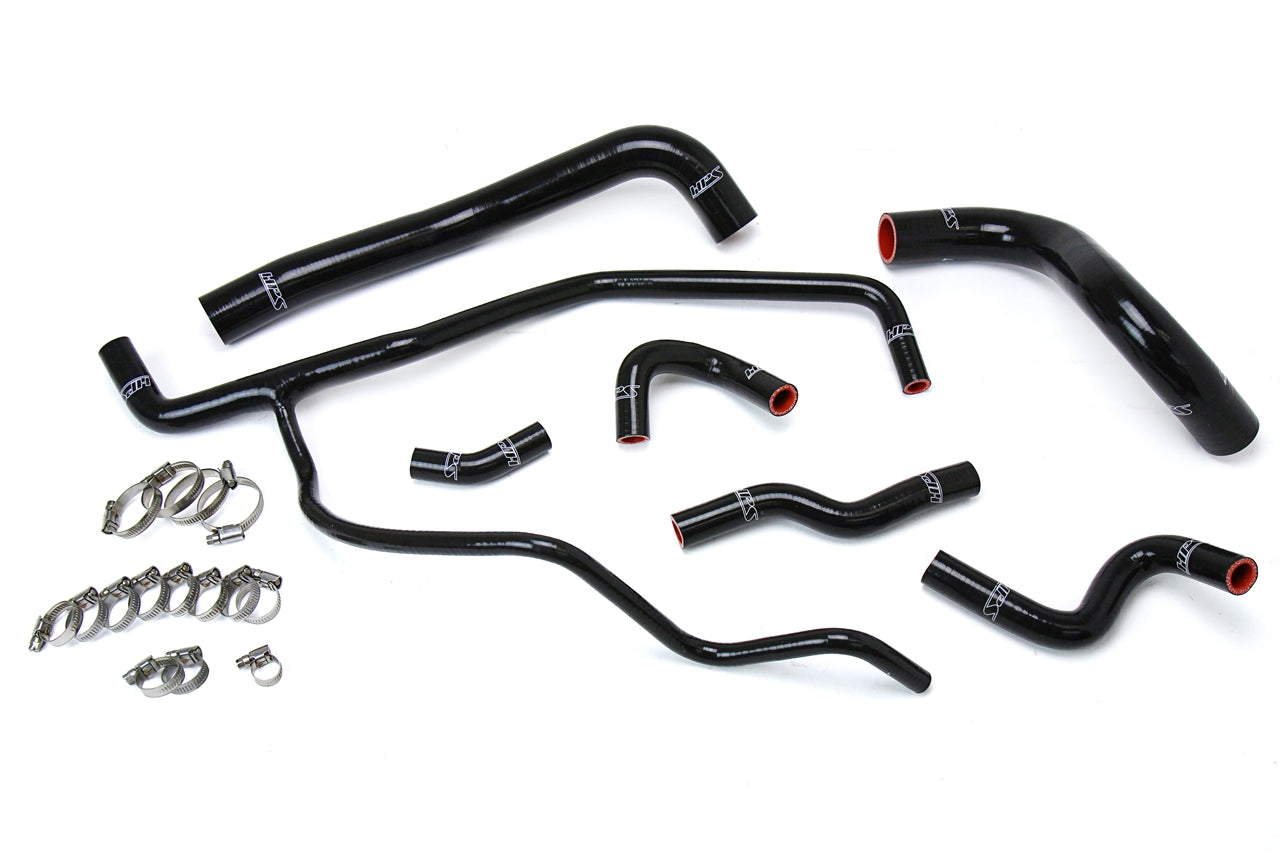 HPS Performance High Temp Reinforced Silicone Radiator and Heater Coolant Hose Kit Black 57-1583-BLK